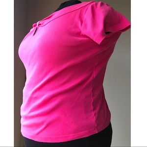 💕Hot hot hot pink boat neck cotton top